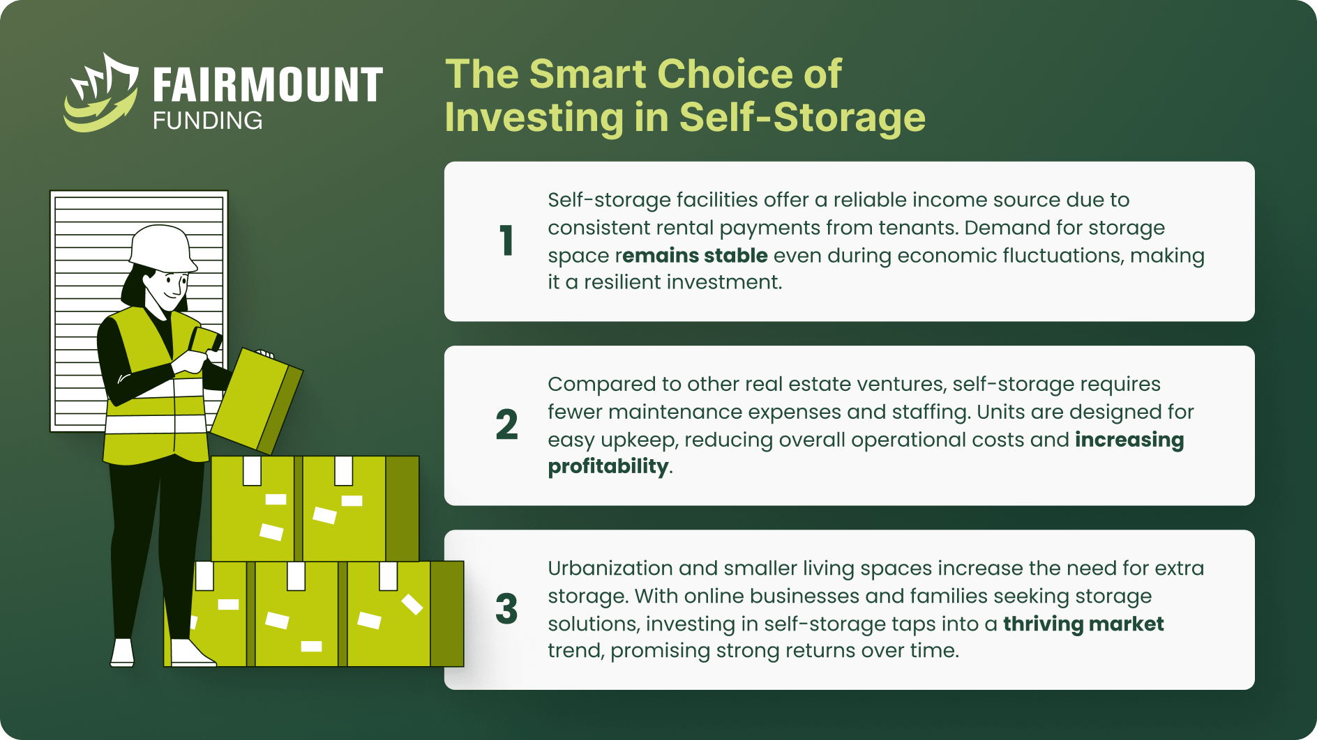 5 reasons to invest in self storage facilities